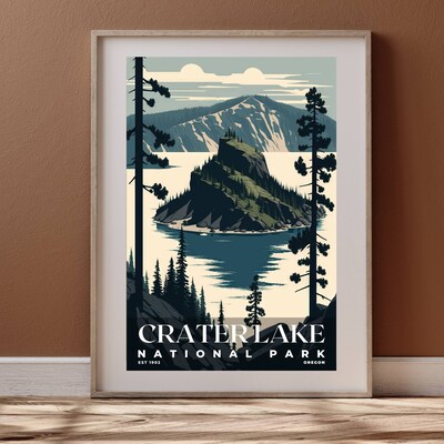 Crater Lake National Park Poster, Travel Art, Office Poster, Home Decor | S3 - image4